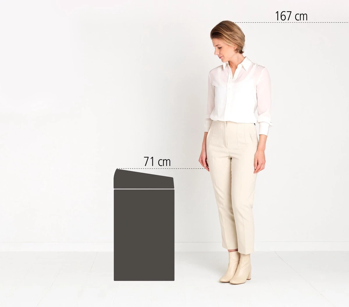 Brabantia Touch Bin Prullenbak - 60 L - White 6 Brabantia Touch Bin Prullenbak - 60 L - White - Afbeelding 6