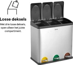 Homra STEPHS Afvalscheiding Prullenbak Met 3 Vakken - 3 X 20L Inhoud - Trio Pedaalemmer - 60 Liter - Vingerafdrukvrij - Vuilafstotend - Anti-slip - Hoogwaardig RVS - Duurzaam ABS Kunststof - RVS - Hygiënisch Recyclen - Afvalscheidingsprullenbak 29 Homra STEPHS Afvalscheiding Prullenbak Met 3 Vakken - 3 X 20L Inhoud - Trio Pedaalemmer - 60 Liter - Vingerafdrukvrij - Vuilafstotend - Anti-slip - Hoogwaardig RVS - Duurzaam ABS Kunststof - RVS - Hygiënisch Recyclen - Afvalscheidingsprullenbak -Thuis Opslag Winkel 1200x1065