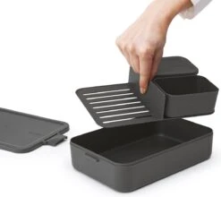 Brabantia Make & Take Bento Lunchbox Incl Bentobox - Large - Kunststof - Dark Grey -Thuis Opslag Winkel 1200x1067