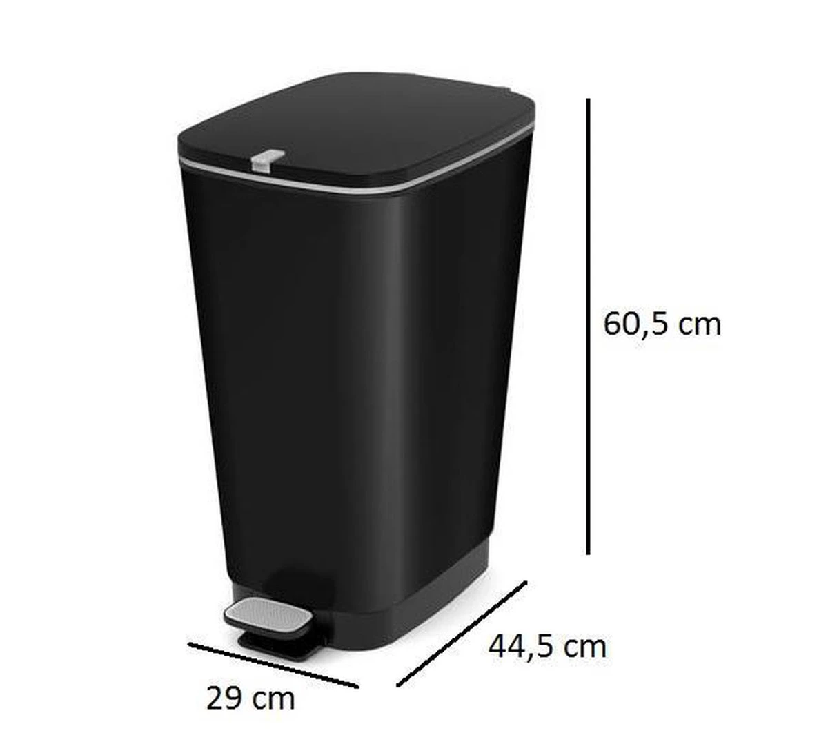 KIS Chic Bin Prullenbak - 43L - 29x44,5x60,5cm - Mat Zwart 6 KIS Chic Bin Prullenbak - 43L - 29x44,5x60,5cm - Mat Zwart - Afbeelding 6