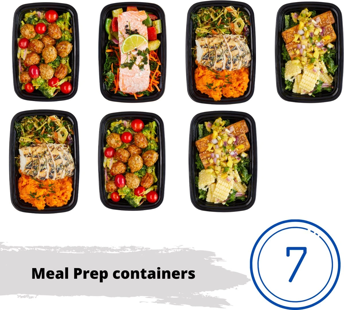Meal Prep Bakjes - 7 Stuks - 1 Compartiment - Lunchbox - Diepvriesbakjes - Vershoudbakjes - Plastic Bakjes Met Deksel - Magnetron Bakjes Met Deksel - Meal Prep - Vershouddoos - 1L - BPA Vrij 8 Meal Prep Bakjes - 7 Stuks - 1 Compartiment - Lunchbox - Diepvriesbakjes - Vershoudbakjes - Plastic Bakjes Met Deksel - Magnetron Bakjes Met Deksel - Meal Prep - Vershouddoos - 1L - BPA Vrij - Afbeelding 8