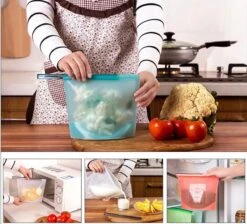 LOUZR Siliconen Vershoudzakken - Set 4-Stuks - 1000ml - Herbruikbaar -Thuis Opslag Winkel 1200x1087 1