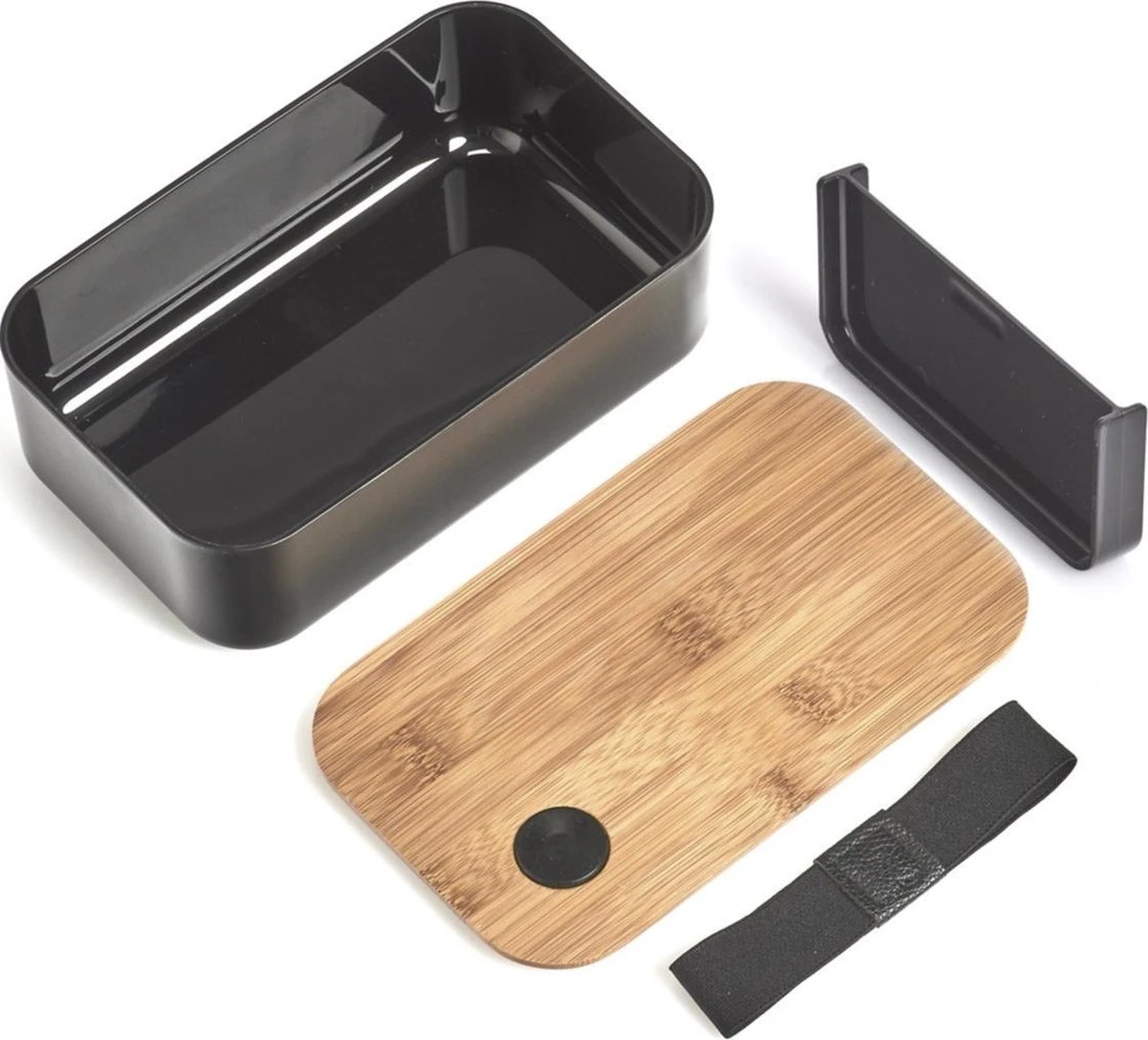 Lunchtrommel/broodtrommel 2-vaks Zwart/naturel Bamboe 19 X 7 Cm - Keukenbenodigdheden - Lunch/brood Meenemen - Trommels/boxen 3 Lunchtrommel/broodtrommel 2-vaks Zwart/naturel Bamboe 19 X 7 Cm - Keukenbenodigdheden - Lunch/brood Meenemen - Trommels/boxen - Afbeelding 3