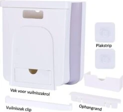 Merkloos Ruimtebesparend Ophangbaar Gft Afvalscheiding Afvalbakje Aanrecht - Papiermand - Wit -Thuis Opslag Winkel 1200x1092 2