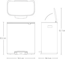 Brabantia Bo Prullenbak - 2 X 30 L - Met 80 Vuilniszakken - Matt Black -Thuis Opslag Winkel 1200x1096 3