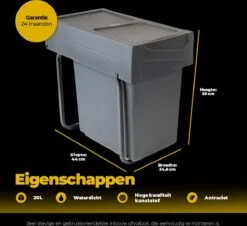 Eleganca Afvalbak 20 Liter – Inbouw Prullenbak – Inbouw Afvalemmer 20L – Uittrekbare Prullenbak – Vuilnisbak -Afvalemmer Keuken – Hygiënisch – Ruimtebesparend Vuilnisbak – Grijs – B24,6xD44xH39cm 17 Eleganca Afvalbak 20 Liter – Inbouw Prullenbak – Inbouw Afvalemmer 20L – Uittrekbare Prullenbak – Vuilnisbak -Afvalemmer Keuken – Hygiënisch – Ruimtebesparend Vuilnisbak – Grijs – B24,6xD44xH39cm -Thuis Opslag Winkel 1200x1098 2