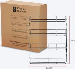 KitchenBrothers Ophangbaar Kruidenrek Voor 32 Kruidenpotjes - Spice Rack – Keuken Rek - Kruiden Organizer - Specerijen Opbergen - 4 Laags - 40 X 6.3 X 50 Cm - RVS 13 KitchenBrothers Ophangbaar Kruidenrek Voor 32 Kruidenpotjes - Spice Rack – Keuken Rek - Kruiden Organizer - Specerijen Opbergen - 4 Laags - 40 X 6.3 X 50 Cm - RVS -Thuis Opslag Winkel 1200x1105