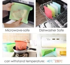 LOUZR Siliconen Vershoudzakken - Set 4-Stuks - 1000ml - Herbruikbaar -Thuis Opslag Winkel 1200x1110 2