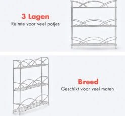 KitchenBrothers Kruidenrek - Staand - Voor 21 Potjes - 3 Laags - Chroom 9 KitchenBrothers Kruidenrek - Staand - Voor 21 Potjes - 3 Laags - Chroom -Thuis Opslag Winkel 1200x1114 2