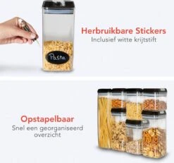 KitchenBrothers Voorraadpotten - 14 Stuks - Luchtdicht - Herschrijfbare Labels - Kunststof 19 KitchenBrothers Voorraadpotten - 14 Stuks - Luchtdicht - Herschrijfbare Labels - Kunststof -Thuis Opslag Winkel 1200x1122 6