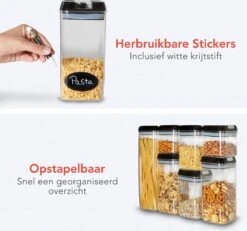KitchenBrothers Voorraadpotten - 7 Stuks - Luchtdicht - Herschrijfbare Labels - Kunststof 13 KitchenBrothers Voorraadpotten - 7 Stuks - Luchtdicht - Herschrijfbare Labels - Kunststof -Thuis Opslag Winkel 1200x1122 7