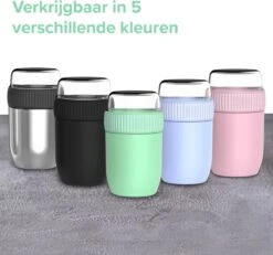 Coninx Thermos Lunchbox - Muesli Beker To Go - Isoleer Lunchpot - Yoghurtbeker To Go - Mueslibeker 840ml (600ml+240ml) - RVS -Thuis Opslag Winkel 1200x1123