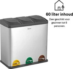 Homra STEPHS Afvalscheiding Prullenbak Met 3 Vakken - 3 X 20L Inhoud - Trio Pedaalemmer - 60 Liter - Vingerafdrukvrij - Vuilafstotend - Anti-slip - Hoogwaardig RVS - Duurzaam ABS Kunststof - RVS - Hygiënisch Recyclen - Afvalscheidingsprullenbak 32 Homra STEPHS Afvalscheiding Prullenbak Met 3 Vakken - 3 X 20L Inhoud - Trio Pedaalemmer - 60 Liter - Vingerafdrukvrij - Vuilafstotend - Anti-slip - Hoogwaardig RVS - Duurzaam ABS Kunststof - RVS - Hygiënisch Recyclen - Afvalscheidingsprullenbak -Thuis Opslag Winkel 1200x1124 1