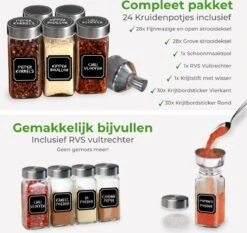 Soothe 24 Glazen Kruidenpotjes Set Met 2 Soorten Strooideksels – Kruidenstrooier – Compleet Pakket Incl Kruidenpotjes Stickers, Krijtstift En Accessoires 13 Soothe 24 Glazen Kruidenpotjes Set Met 2 Soorten Strooideksels – Kruidenstrooier – Compleet Pakket Incl Kruidenpotjes Stickers, Krijtstift En Accessoires -Thuis Opslag Winkel 1200x1134 3
