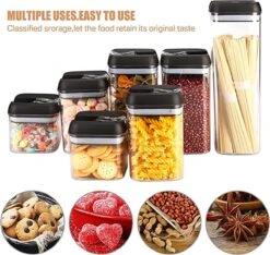 Merkloos Luchtdichte Voedselopslagcontainers Set, Keuken En Voorraadkast Organisatie Containers Plastic Canisters Met Luchtdichte Deksel Ideaal Voor Granen, Meel, Suiker, Noten, Pasta, Opslagpotten 7 Stuks -Thuis Opslag Winkel 1200x1138 7
