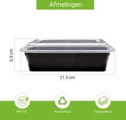 Meal Prep Bakjes - 15 Stuks - 1 Compartiment - Vershouddoos - Lunchbox - Plastic Bakjes Met Deksel - Magnetronbestendig - Vaatwasserbestendig - Vriezerbestendig -Thuis Opslag Winkel 1200x1139 10