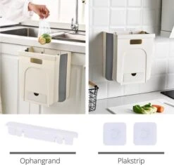 Merkloos Ruimtebesparend Ophangbaar Gft Afvalscheiding Afvalbakje Aanrecht - Papiermand - Wit -Thuis Opslag Winkel 1200x1140 5