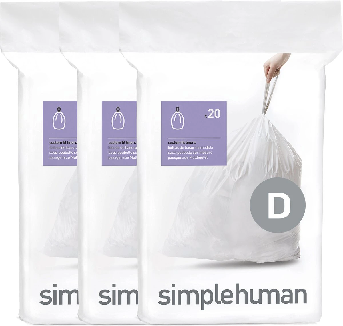 Simplehuman Afvalzakken Code D - 20 Liter - 60 Stuks 6 Simplehuman Afvalzakken Code D - 20 Liter - 60 Stuks - Afbeelding 6