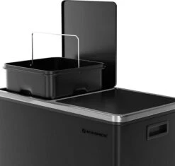 SONGMICS Dubbele Rubbish Bin, 2 X 30L Vuilnisbak, Metalen Trappenbak, Met Dubbele Vakken, Kunststof Binnenemmers En Scharnierende Deksels, Handgrepen, Zachte Sluiting, Luchtdicht, Zwart 11 SONGMICS Dubbele Rubbish Bin, 2 X 30L Vuilnisbak, Metalen Trappenbak, Met Dubbele Vakken, Kunststof Binnenemmers En Scharnierende Deksels, Handgrepen, Zachte Sluiting, Luchtdicht, Zwart -Thuis Opslag Winkel 1200x1141 14