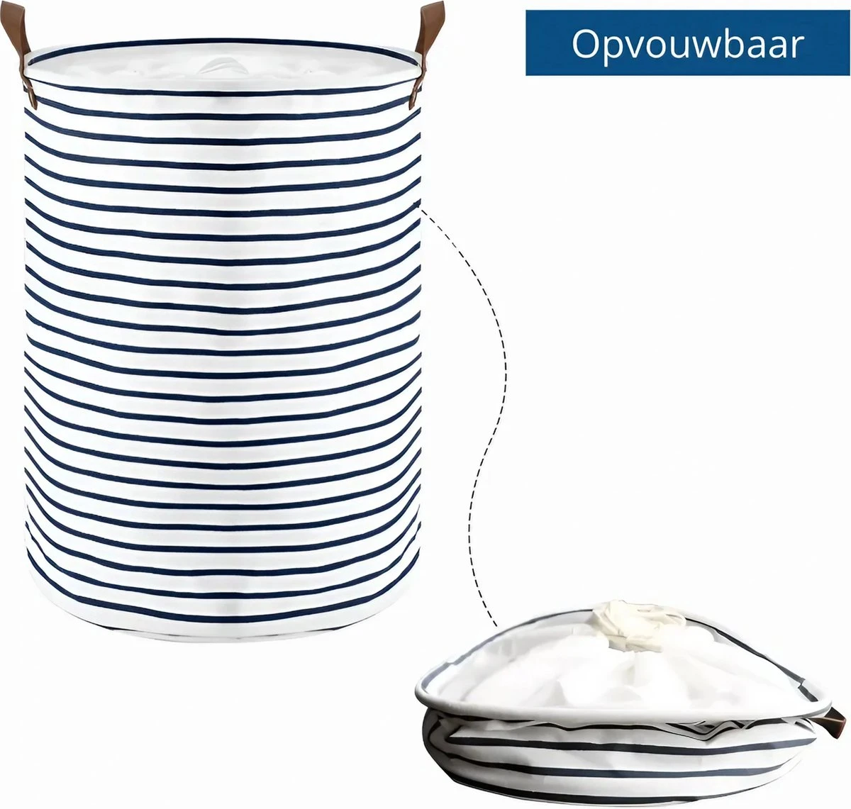 MAESON Wasmand Met Deksel - Opvouwbaar - Waterdicht - 72 L - Opbergmand Kinderkamer - Wit 6 MAESON Wasmand Met Deksel - Opvouwbaar - Waterdicht - 72 L - Opbergmand Kinderkamer - Wit - Afbeelding 6