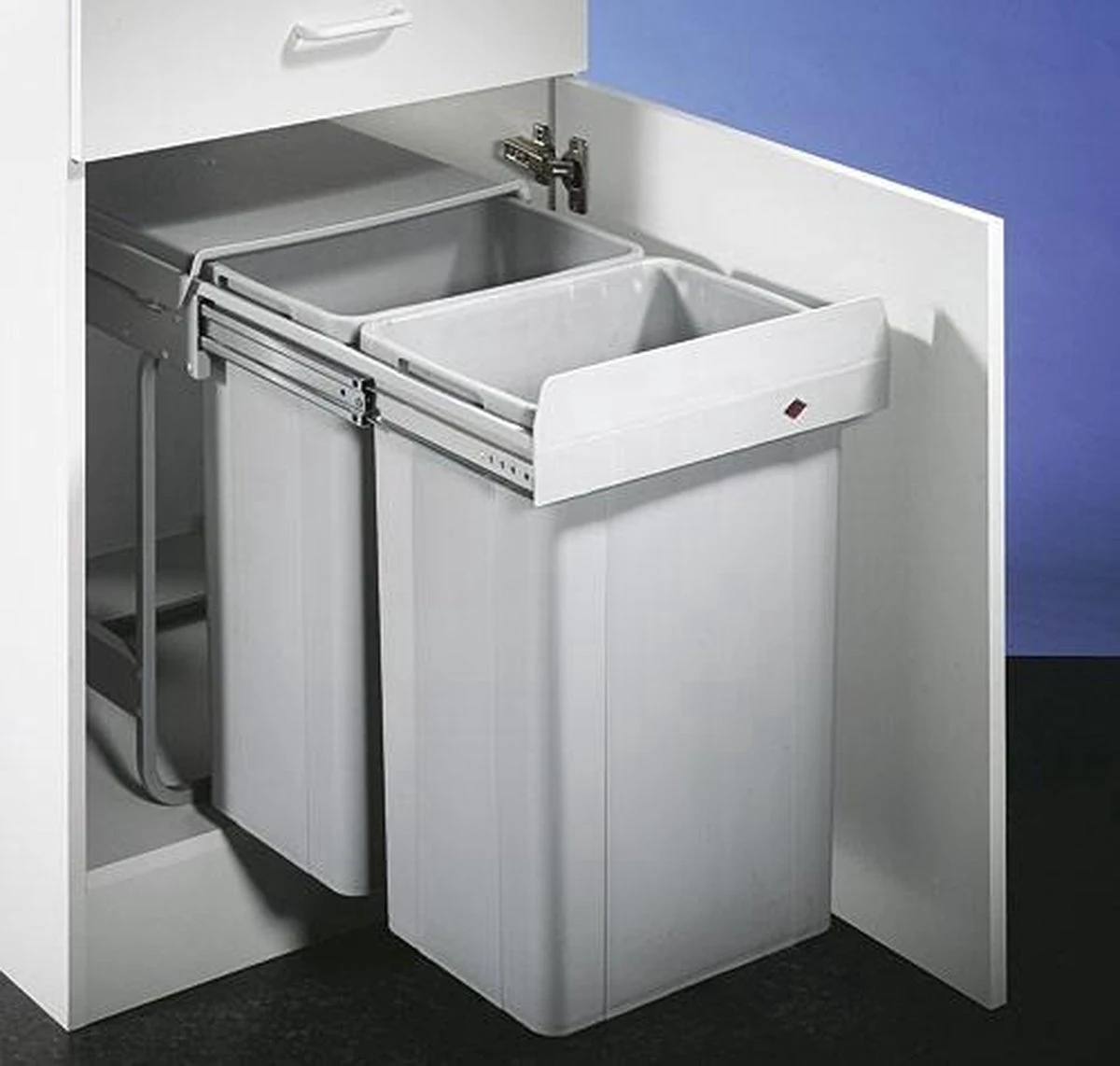 Wesco Big Bio Double Inbouw Prullenbak - 52 L (2 X 26l) - Grijs 2 Wesco Big Bio Double Inbouw Prullenbak - 52 L (2 X 26l) - Grijs - Afbeelding 2