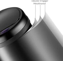 Monzana Prullenbak 56 Liter Inhoud - Met Sensor - RVS Zwart -Thuis Opslag Winkel 1200x1147 5