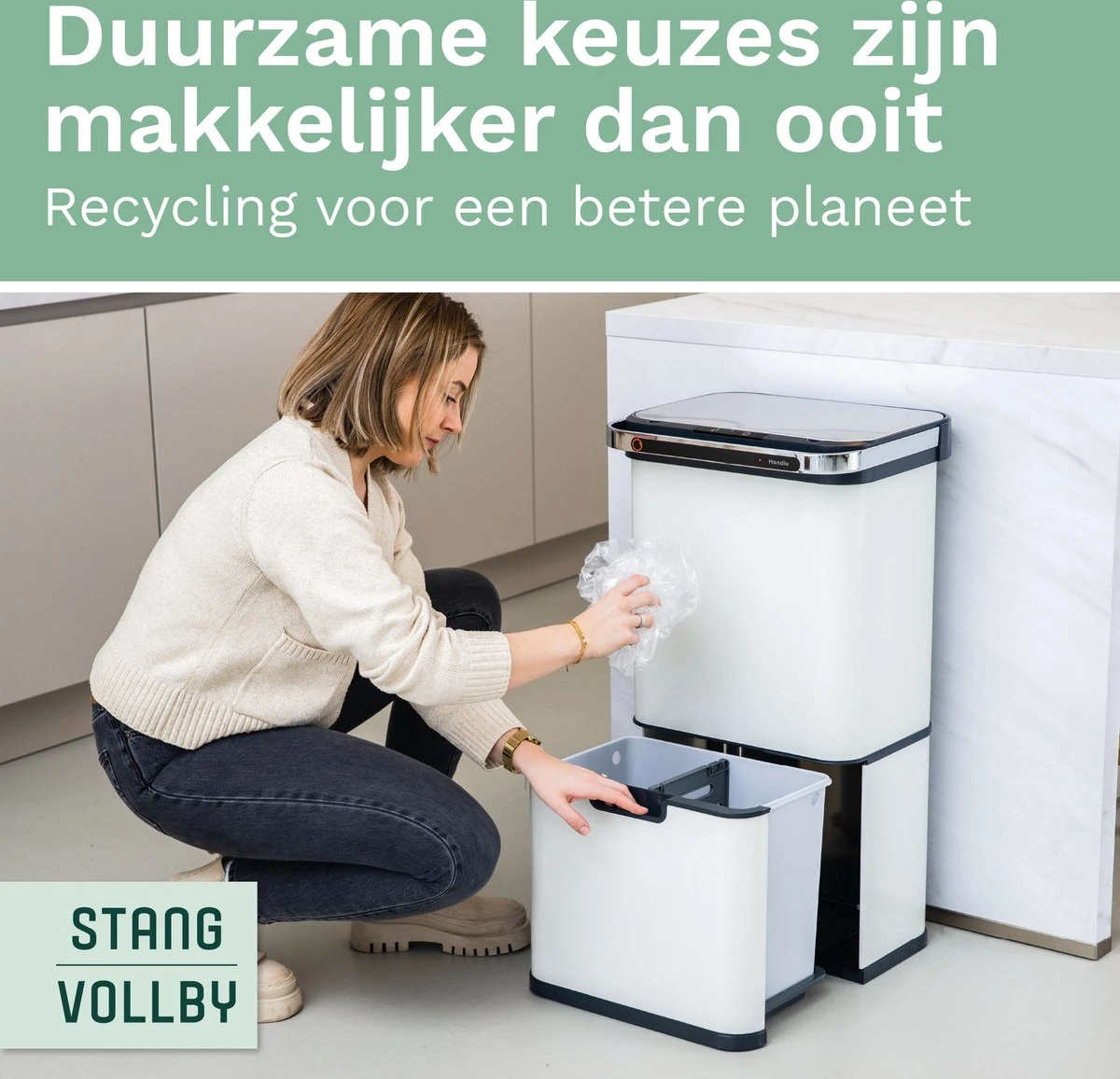 Prullenbak Met Sensor - 60 L - Afvalscheiding Vuilbak StangVollby Halden - RVS - 4 Vakken - Automatisch Lucht Filter - 60 Liter (2×18L + 2×12L) - Automatische Soft Close Deksel Met Infrarood Sensor - 4 Vaks Afvalemmer - Bacterie Filter - Wit 4 Prullenbak Met Sensor - 60 L - Afvalscheiding Vuilbak StangVollby Halden - RVS - 4 Vakken - Automatisch Lucht Filter - 60 Liter (2×18L + 2×12L) - Automatische Soft Close Deksel Met Infrarood Sensor - 4 Vaks Afvalemmer - Bacterie Filter - Wit - Afbeelding 4