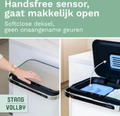 Prullenbak Met Sensor - 60 L - Afvalscheiding Vuilbak StangVollby Halden - RVS - 4 Vakken - Automatisch Lucht Filter - 60 Liter (2×18L + 2×12L) - Automatische Soft Close Deksel Met Infrarood Sensor - 4 Vaks Afvalemmer - Bacterie Filter - Wit 13 Prullenbak Met Sensor - 60 L - Afvalscheiding Vuilbak StangVollby Halden - RVS - 4 Vakken - Automatisch Lucht Filter - 60 Liter (2×18L + 2×12L) - Automatische Soft Close Deksel Met Infrarood Sensor - 4 Vaks Afvalemmer - Bacterie Filter - Wit -Thuis Opslag Winkel 1200x1156 11