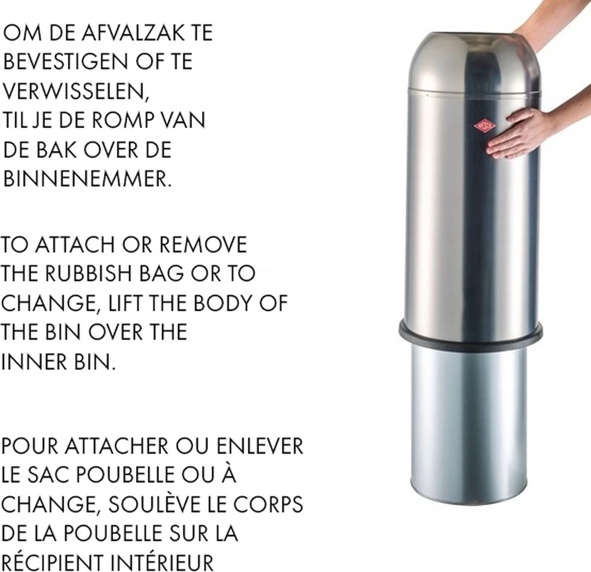 Prullenbak - Wesco Kickmaster Maxi Pedaalemmer - 40 L - Mat Zwart 6 Prullenbak - Wesco Kickmaster Maxi Pedaalemmer - 40 L - Mat Zwart - Afbeelding 6