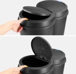 EezyLife Prullenbak - 2 X 25 Liter - Zwart -Thuis Opslag Winkel 1200x1161 5