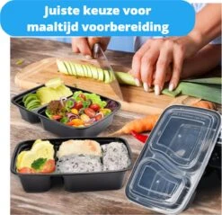 Meal Prep Bakjes - 20 Stuks - 2 Compartimenten - Vershoudbakjes - Meal Prep - 1L - Magnetron Bakjes Met Deksel - Vershouddoos -Thuis Opslag Winkel 1200x1161 7