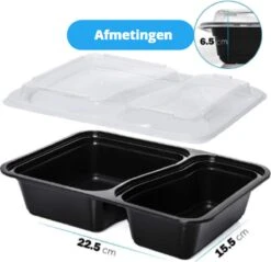Meal Prep Bakjes - 20 Stuks - 2 Compartimenten - Vershoudbakjes - Meal Prep - 1L - Magnetron Bakjes Met Deksel - Vershouddoos -Thuis Opslag Winkel 1200x1163 7