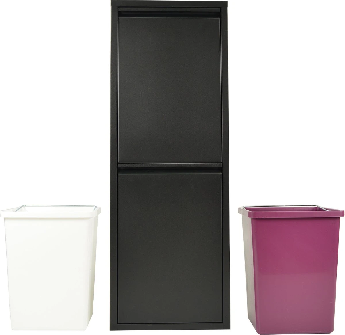 Metalen Prullenbak Van Naturn Living | Prullenbak Afvalscheiding 2 Containers | Vuilnisbak | Prullenbakken | Afvalbak | Mat Zwart 5 Metalen Prullenbak Van Naturn Living | Prullenbak Afvalscheiding 2 Containers | Vuilnisbak | Prullenbakken | Afvalbak | Mat Zwart - Afbeelding 5