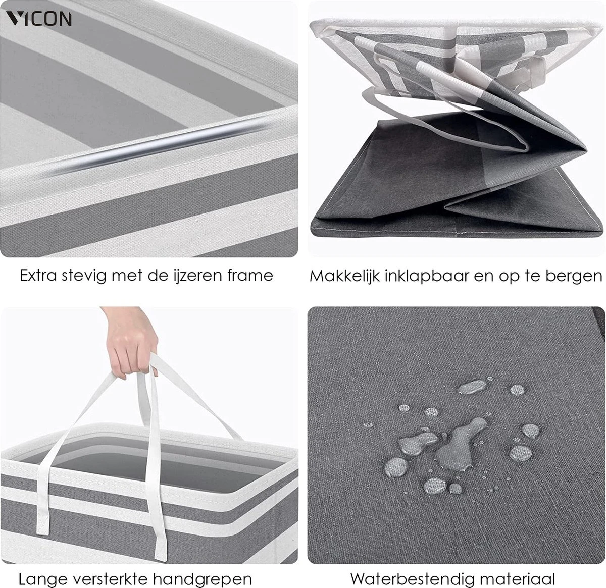 Draagbare Wasmand Met Versterkte Handgrepen - Set Van 3 X 75L Inhoud - Opvouwbaar - Waszakken Voor Wasgoed - Wassorteerder - Organizer Kleding - Wasbox 2 Draagbare Wasmand Met Versterkte Handgrepen - Set Van 3 X 75L Inhoud - Opvouwbaar - Waszakken Voor Wasgoed - Wassorteerder - Organizer Kleding - Wasbox - Afbeelding 2