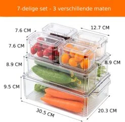 Sefaras Koelkast Organizer Set Van 7 - Koelkast Bakjes - Keuken Organizer - Lade Organizer - Multifunctionele Bakjes - Transparant -Thuis Opslag Winkel 1200x1170 17