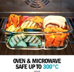 Igluu Glazen Meal Prep Containers Met 2 Compartimenten En Luchtdichte Kliksluiting Deksels - Portie Controle Voedsel Vershoudbak - BPA Vrij - Magnetron, Vriezer En Vaatwasserbestendig [3 Stuks] -Thuis Opslag Winkel 1200x1171 1