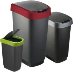 Rotho Twist Prullenbak- 50L - 60,2cm - Met Kanteldeksel - Zilver/Zwart 21 Rotho Twist Prullenbak- 50L - 60,2cm - Met Kanteldeksel - Zilver/Zwart -Thuis Opslag Winkel 1200x1182 8