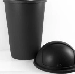 Deuba Prullen Vuilnisbak 50 L – Met Schuifdeksel - Zwart -Thuis Opslag Winkel 1200x1183 3