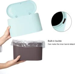 Prullenbak Retro Design Lichtblauw Tafel - Prullenbak Vuilnisbak Vuilnisbakje Auto - Prullenbak Badkamer - Klein - Wc - Afvalbak- Auto - Bureau -Thuis Opslag Winkel 1200x1183 6