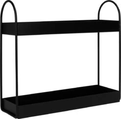 QUVIO Kruidenrek Staand - Keukenrek - Kruidencarrousel - Aanrecht Organizer -Keuken Organizer - Opbergrek - Metaal - 10 X 32 X 29 Cm - Zwart -Thuis Opslag Winkel 1200x1184