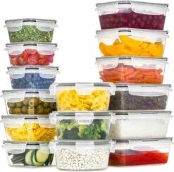 Vershoudbakjes - Meal Prep Bakjes - Lunchbox - Diepvriesbakjes - Vershouddoos - Vershoudbakjes Set - Plastic Bakjes - Voedselcontainer - Magnetron Bakjes Met Deksel - 18 Stuks - BPA Vrij - Stosh