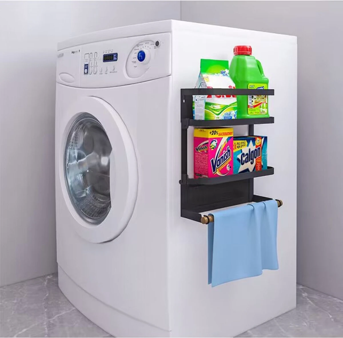 Merkloos Multifunctioneel Ophangbaar Keukenrek Of Badrek- Multifunctioneel Organiser - Magnetisch - Zwart 2 Merkloos Multifunctioneel Ophangbaar Keukenrek Of Badrek- Multifunctioneel Organiser - Magnetisch - Zwart - Afbeelding 2