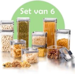 KE&1 Voorraadpotten - Container - Compartimenten - Bewaarbakjes - Vershouddoos - Snoeppot - Voorraadbussen - Vershoudbakjes - Meal Prep Bakjes