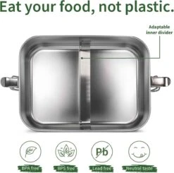 Bamboe Lunch Box 1400 Ml | Broodbox | Ecologisch | Roestvrijstalen Lunchbox | Bentobox No Leak | Smaakloos | Bamboe Grote Broodtrommel | Lunchbox Volwassenen | Lunchbox RVS Bamboe | Bambaw -Thuis Opslag Winkel 1200x1190 3