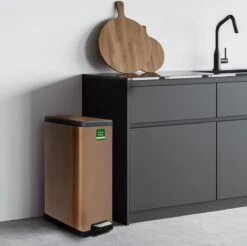 Casa Pura Prullenbak - Vuilnisbak - Zack - Afvalbak Voor Keuken - Brons - 15 L -Thuis Opslag Winkel 1200x1193 5