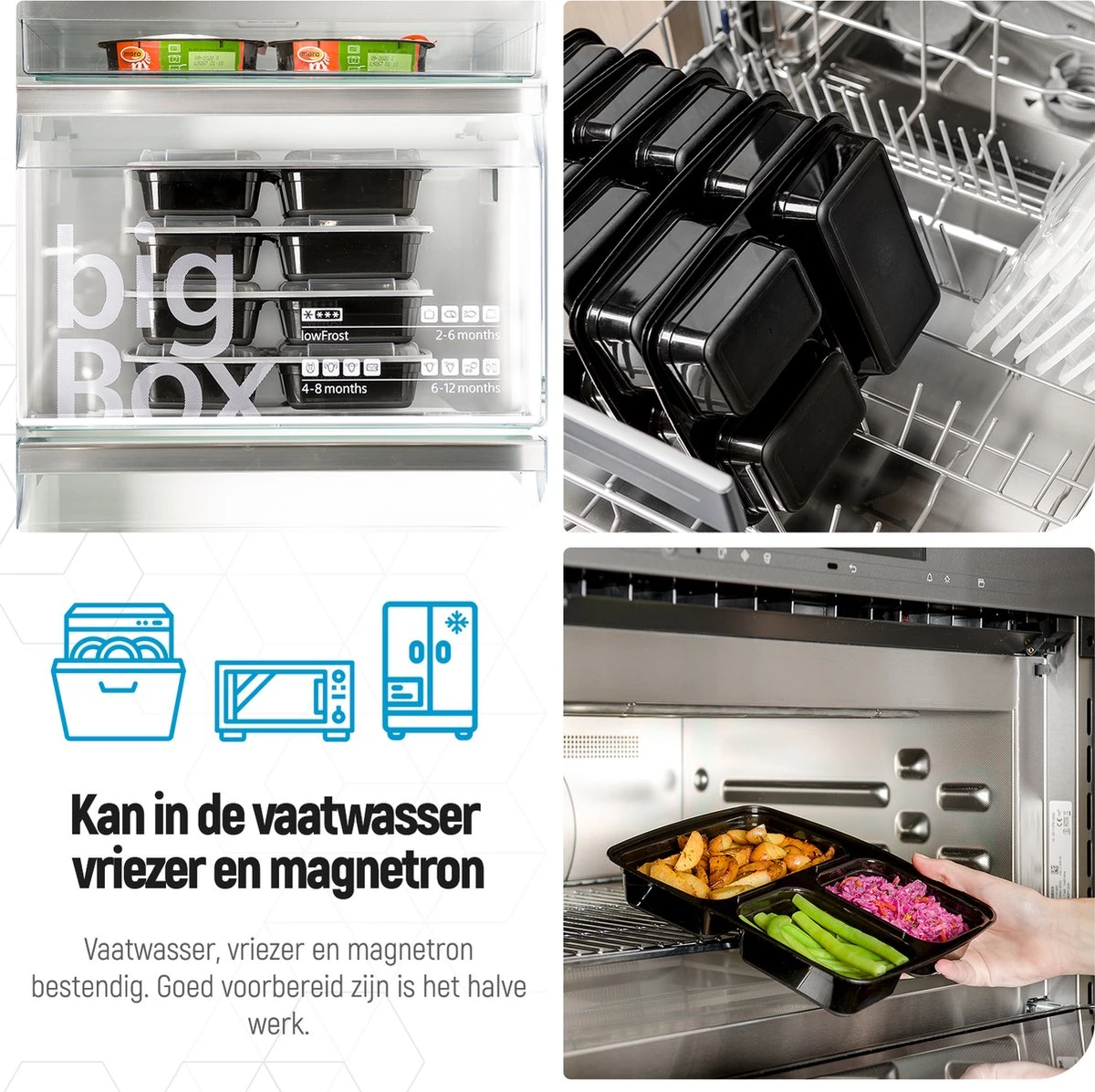 Meal Prep Bakjes - 10 Stuks - 3 Compartimenten - Lunchbox - Diepvriesbakjes - Vershoudbakjes - Plastic Bakjes Met Deksel - Magnetron Bakjes Met Deksel - Meal Prep - Vershouddoos - 1L - BPA Vrij – Fitcrafters 7 Meal Prep Bakjes - 10 Stuks - 3 Compartimenten - Lunchbox - Diepvriesbakjes - Vershoudbakjes - Plastic Bakjes Met Deksel - Magnetron Bakjes Met Deksel - Meal Prep - Vershouddoos - 1L - BPA Vrij – Fitcrafters - Afbeelding 7