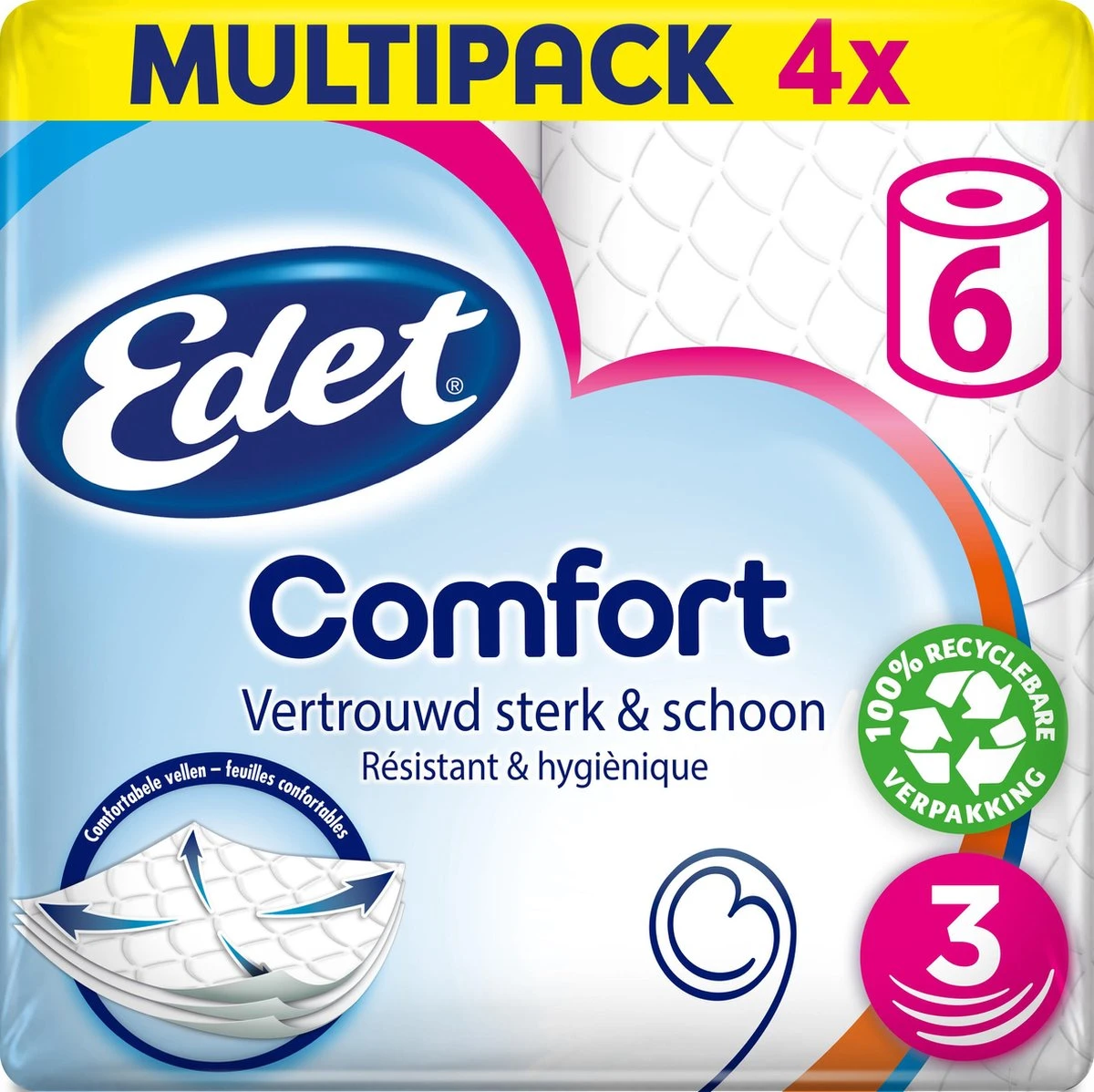 Edet Comfort Toiletpapier - 3-laags - 24 Rollen 1 Edet Comfort Toiletpapier - 3-laags - 24 Rollen