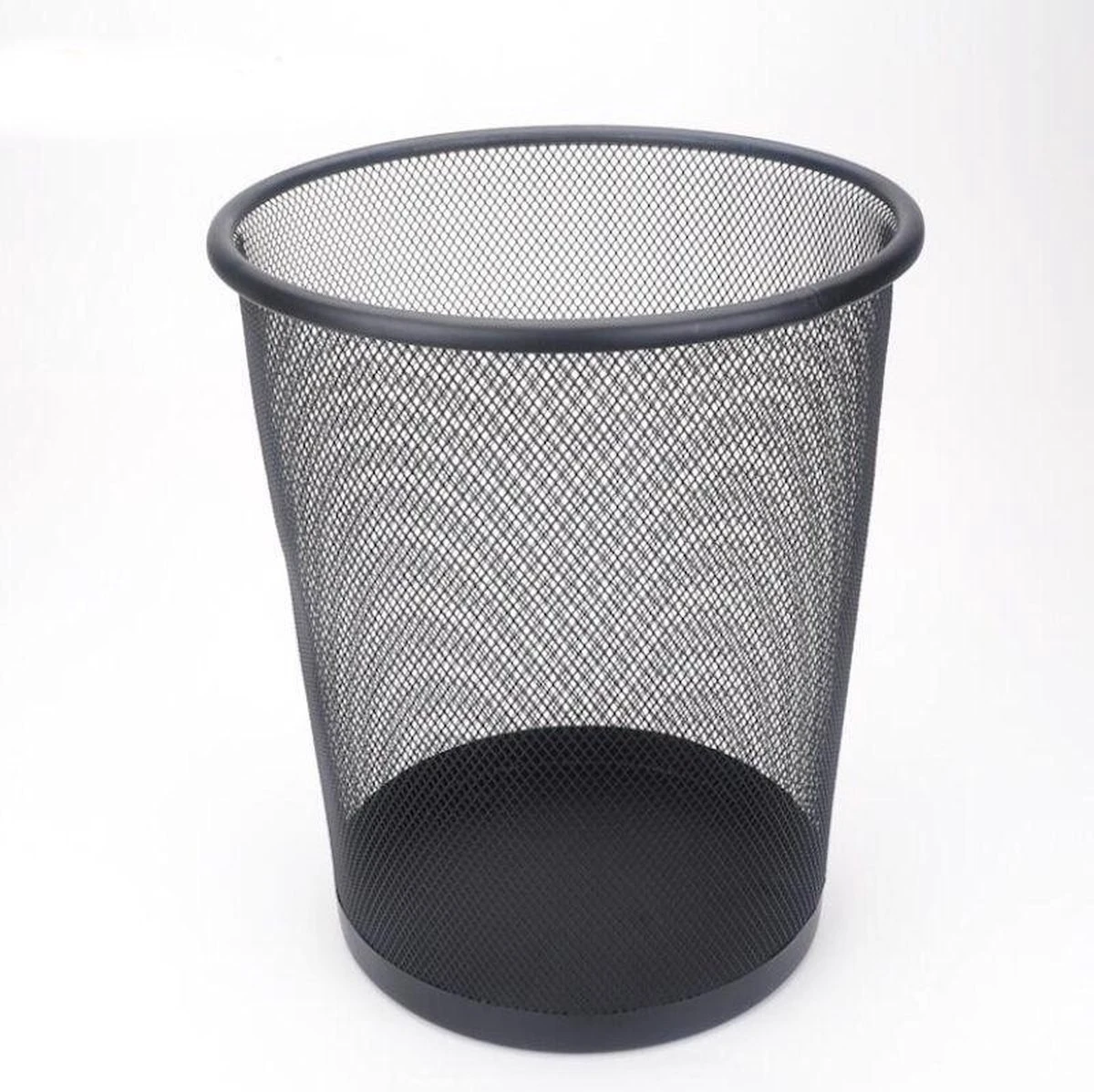 Merkloos Decopatent® Design Ronde Prullenbak Voor Kantoor - Papierbak - Mesh - Metaal - Papiermand - Prullenmand Voor Onder Bureau - Zwart 5 Merkloos Decopatent® Design Ronde Prullenbak Voor Kantoor - Papierbak - Mesh - Metaal - Papiermand - Prullenmand Voor Onder Bureau - Zwart - Afbeelding 5