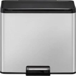 EKO EcoCasa III Recycling Prullenbak - 15 + 15 L - Mat RVS -Thuis Opslag Winkel 1200x1198 30