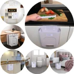 Merkloos Ruimtebesparend Ophangbaar Gft Afvalscheiding Afvalbakje Aanrecht - Papiermand - Wit -Thuis Opslag Winkel 1200x1198 33